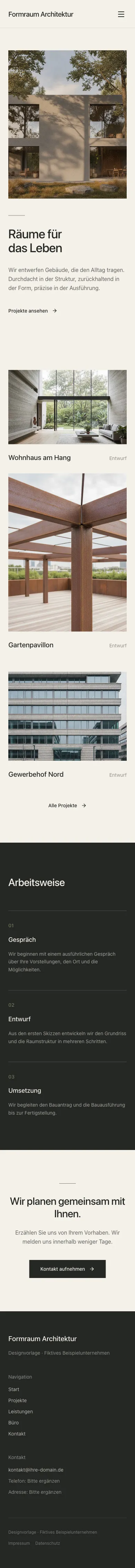 Mobile Startseite von Formraum Architektur