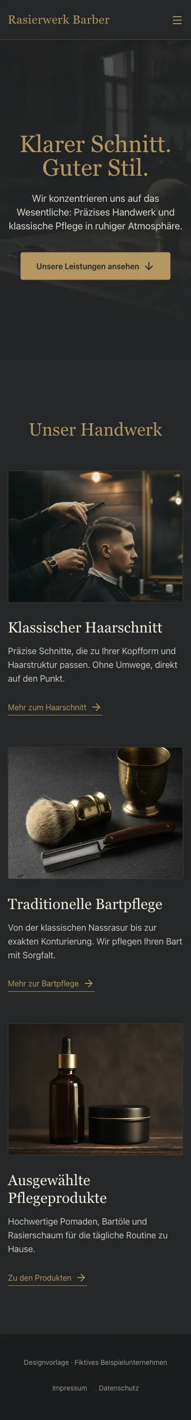 Mobile Startseite von Rasierwerk Barber