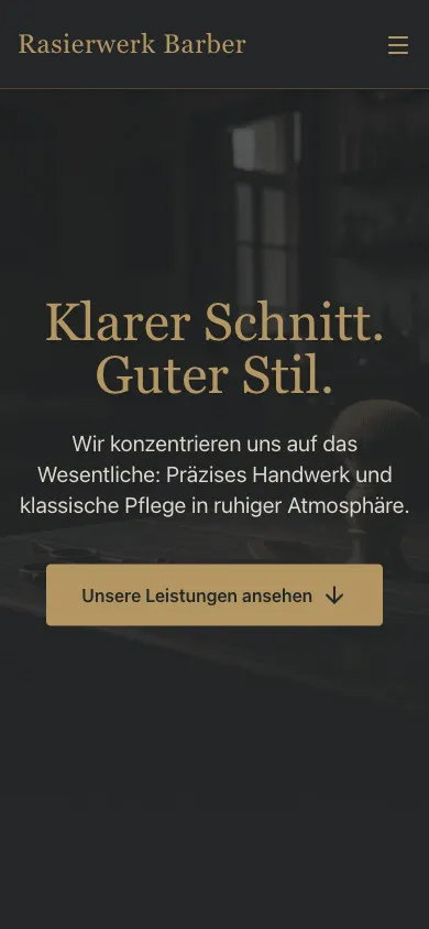 Rasierwerk Barber auf dem Smartphone