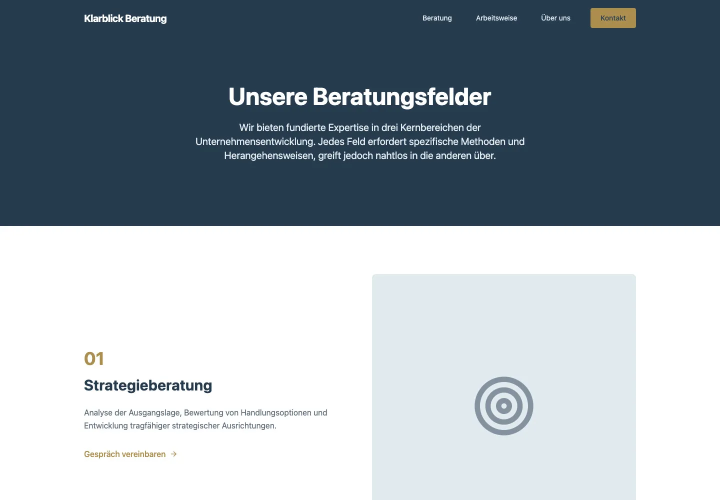Klarblick Beratung: Unterseite Unsere Beratungsfelder