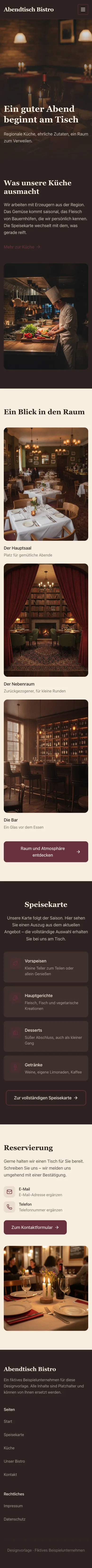 Mobile Startseite von Abendtisch Bistro