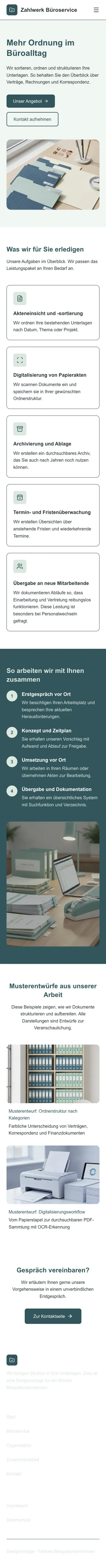 Mobile Startseite von Zahlwerk Büroservice