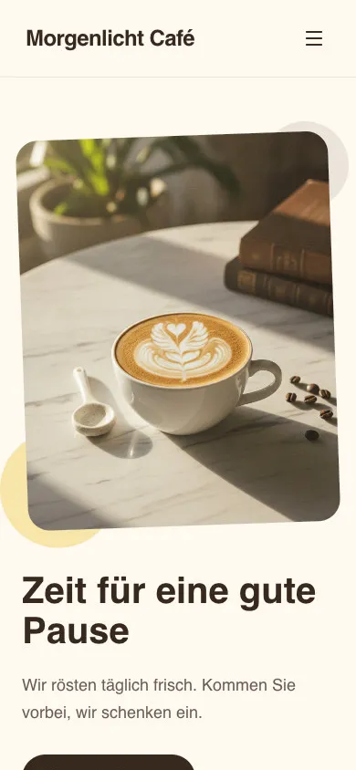 Morgenlicht Café auf dem Smartphone