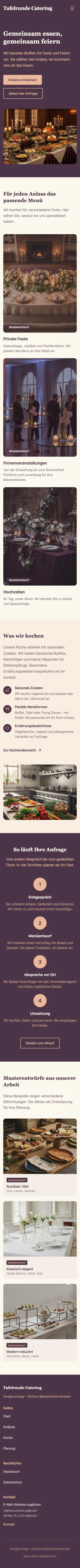 Mobile Startseite von Tafelrunde Catering