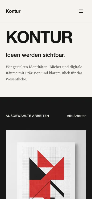 Kontur Designstudio auf dem Smartphone