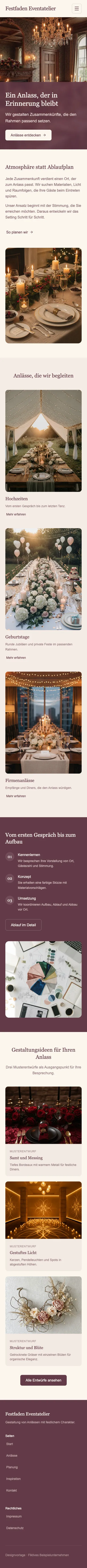 Mobile Startseite von Festfaden Eventatelier