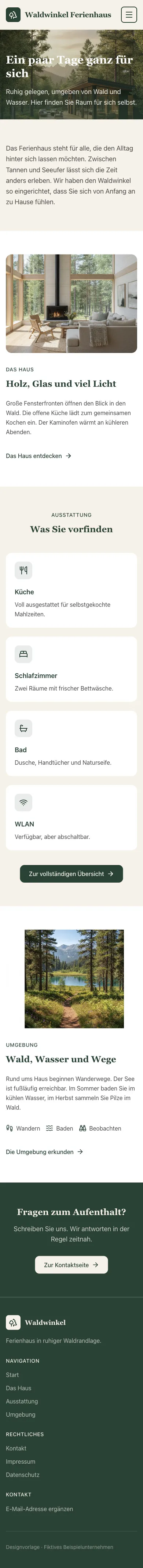 Mobile Startseite von Waldwinkel Ferienhaus
