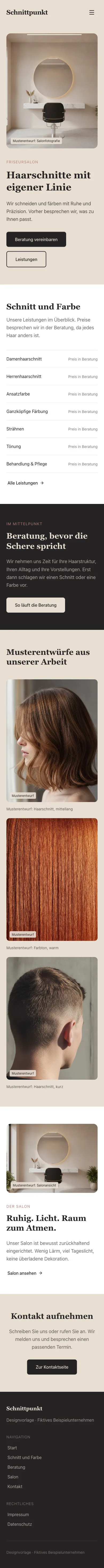 Mobile Startseite von Schnittpunkt Haarstudio