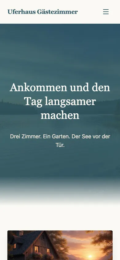 Uferhaus Gästezimmer auf dem Smartphone