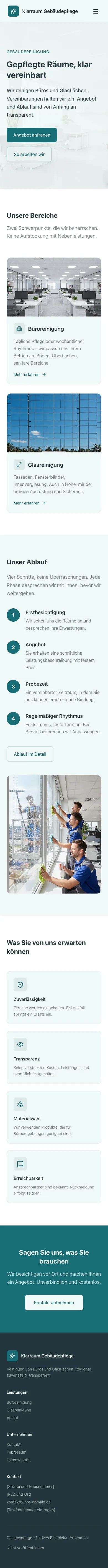Mobile Startseite von Klarraum Gebäudepflege