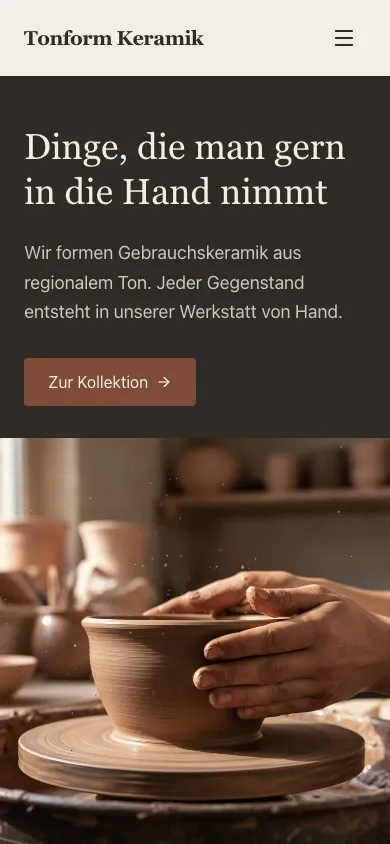 Tonform Keramik auf dem Smartphone