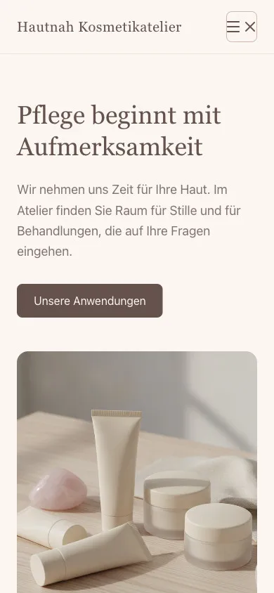 Hautnah Kosmetikatelier auf dem Smartphone