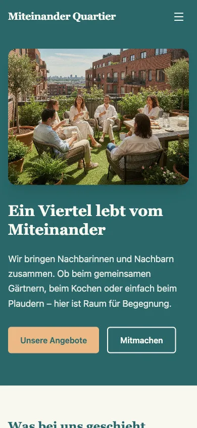 Miteinander Quartier auf dem Smartphone