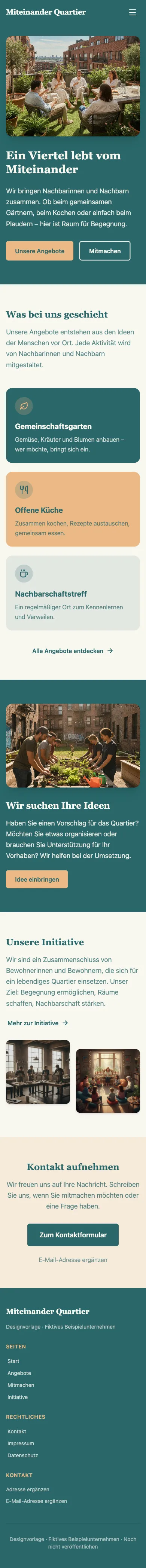 Mobile Startseite von Miteinander Quartier