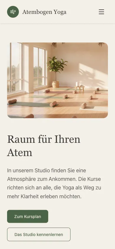 Atembogen Yoga auf dem Smartphone
